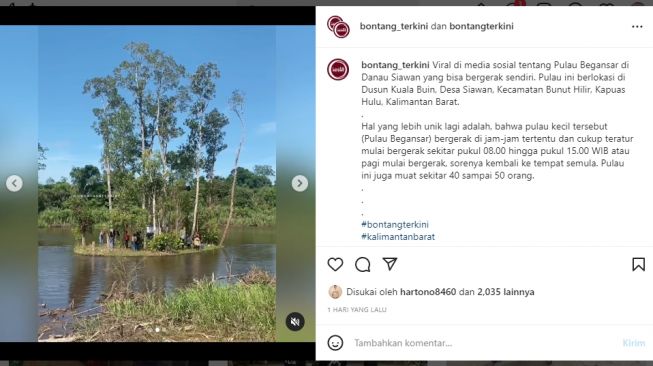 Pulau Begansar di Danau Siawan Bisa Bergerak Sendiri: Ada Kura-kura di Bawahnya