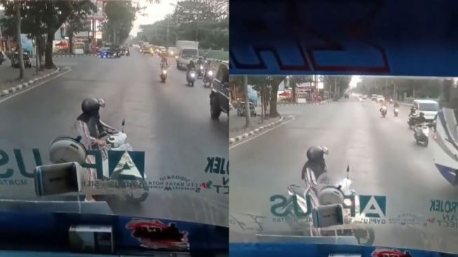 Emak-emak Santuy Jadi Portal di Jalanan, Sopir Bus Anggap Uji Kesabaran