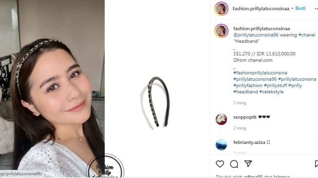 Unggahan soal Prilly Latuconsina [Instagram/@fashion.prillylatuconsinaa]