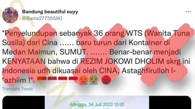 CEK FAKTA: Benarkah Kabar Penyelundupan 36 Wanita Tuna Susila Asal China di Medan?