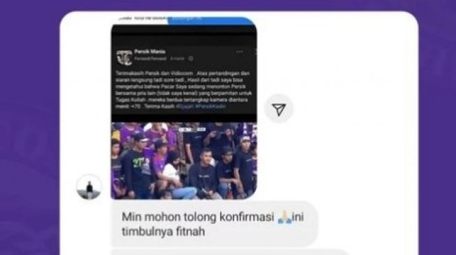 Cewek yang Ketahuan Selingkuh saat Live Streaming Pertandingan Persik Kediri Ternyata Hoaks?