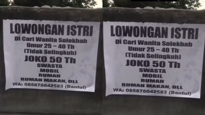 Ramai Pria Berusia 50 Tahun Buka Lowongan Cari Istri, Kriterianya Begini