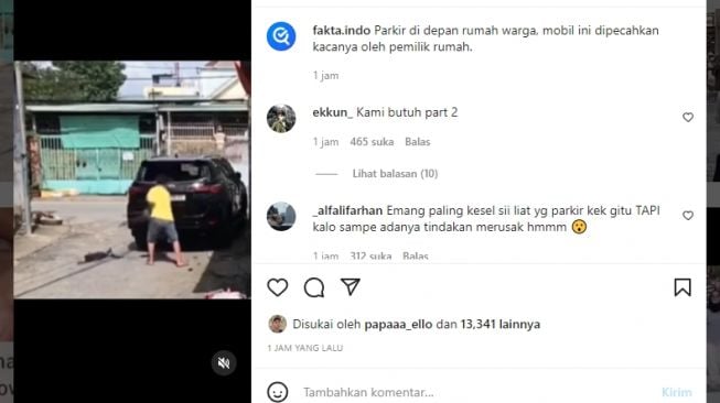 Tetangga Parkir di Depan Rumahnya, Pemilik Rumah Hancurkan Kaca Mobil: Kami Butuh Part 2