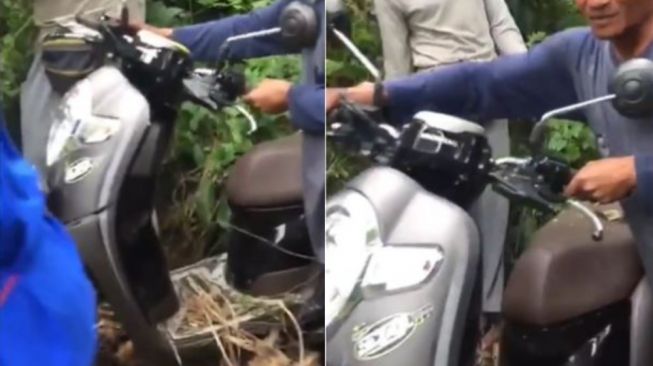 Viral Sepeda Motor Ditemukan Dipenuhi Rumput di Kebun, Begini Kronologinya