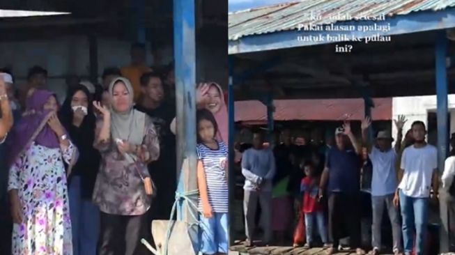 Bikin Haru, Mahasiswa Ini Ditangisi Warga Sekampung saat Tinggalkan Tempat KKN