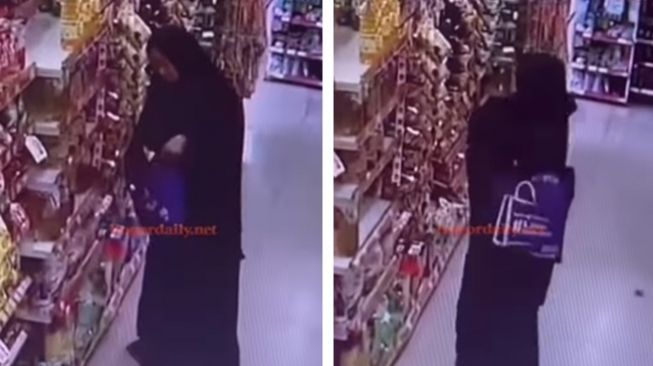 Viral Ibu-ibu Bergamis dan Hijab Besar Sikat Habis Minyak Goreng di Minimarket, Publik: Miris, Gamis Cuma Buat Operasi