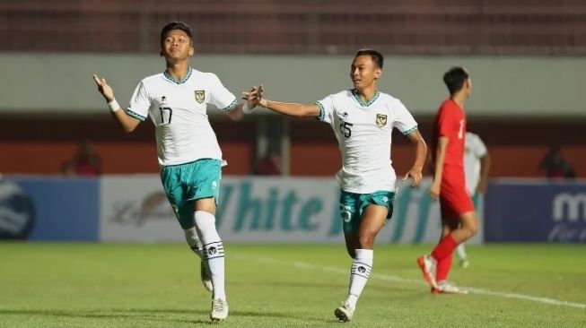 Timnas Indonesia U-16 bantai Singapura dalam lanjutan Grup A Piala AFF U-16 2022 di Stadion Maguwoharjo, Sleman. (Dok. AFF)
