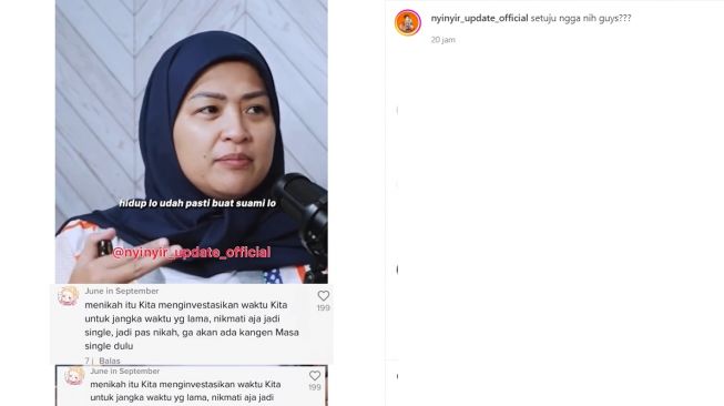 Nasihat Ira Riswana untuk para perempuan (instagram/nyinyir_update_official)