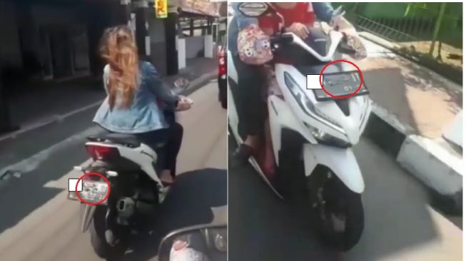 Pelat Nomor Dilakban Berujung Apes, Wanita Penunggang Honda Vario Ini Harus Berurusan dengan Polisi