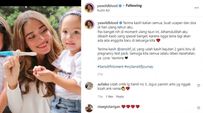 Artis Umumkan Kehamilan di Tahun 2022 (instagram/@yaswildblood)