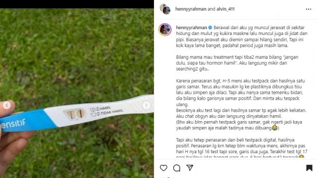 Artis Umumkan Kehamilan di Tahun 2022 (instagram/@hennyyrahman)