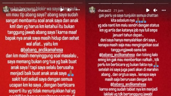 Unggahan mantan istri Andika Kangen Band [Instagram]