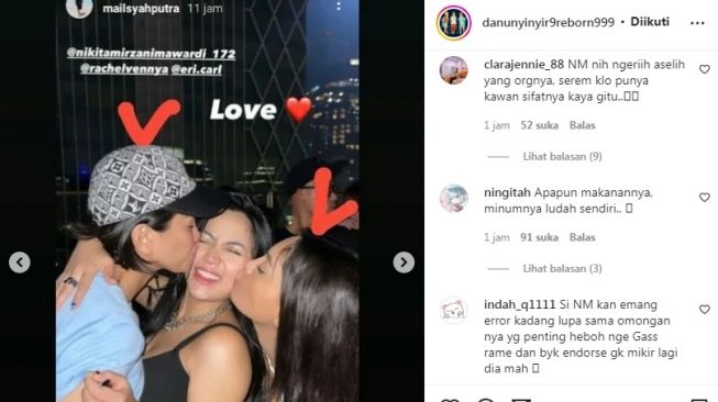 Potret kebersamaan Nikita Mirzani dan Rachel Vennya [Instagram/@danunyinyir9reborn999]