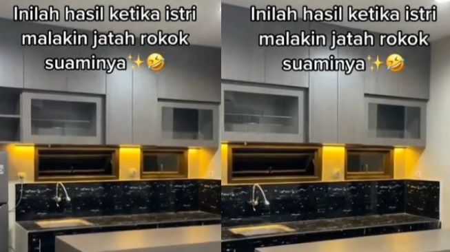 Palakin Uang Rokok Suami Selama 14 Bulan, Istrinya Berhasil Bikin Kitchen Set Mewah