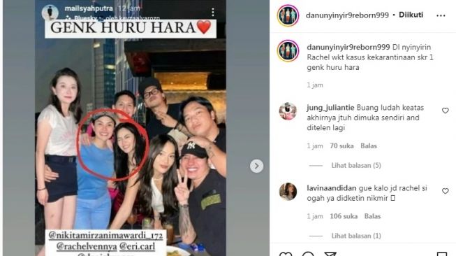 Potret kebersamaan Nikita Mirzani dan Rachel Vennya [Instagram/@danunyinyir9reborn999]