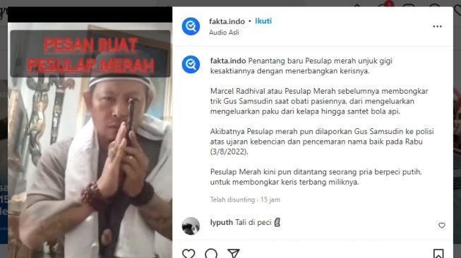 Pria Berpeci Tantang Pesulap Merah untuk Unjuk Gigi Kesaktian, Warganet: Siapa yang Mau Masang Taruhan?