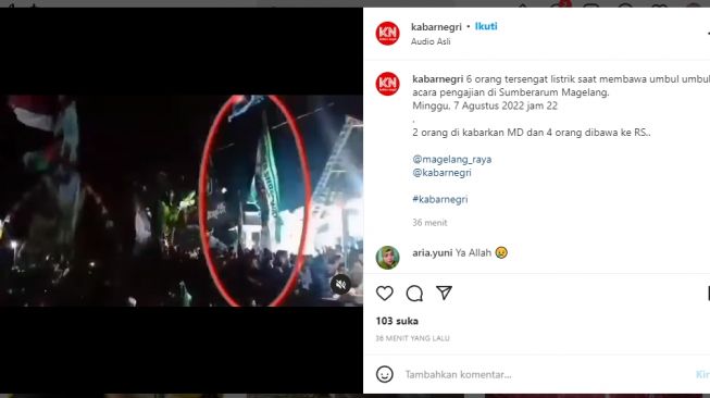Bawa Umbul-umbul saat Pengajian, 6 Orang Tersengat Listrik, Warganet: Bagus, Lanjutkan