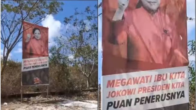 Tak Lagi Bawa-bawa Nama Soekarno, Kini Beredar Baliho Puan Maharani Dompleng Nama Megawati dan Jokowi