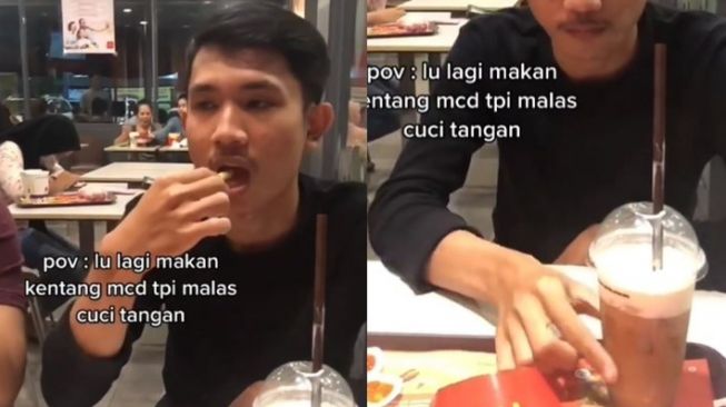 Makan Kentang tapi Malas Cuci Tangan, Pria Ini Tunjukkan Tips Cepatnya