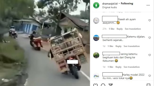 Penjual sayur ini nyempil di rombongan moge jadi sorotan publik (Instagram)