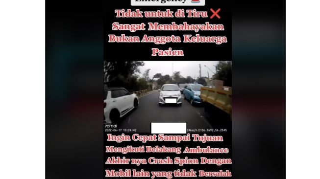 Nekat buntuti ambulans, Daihatsu SIgra ini langsung kena karma instant (Instagram)