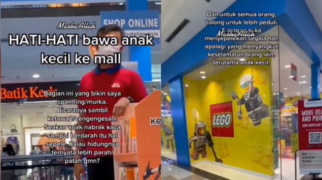 Viral, Ibu-Ibu Protes ke Pegawai Gegara Anaknya Tabrak Tembok Kaca Toko Mainan Sampai Terluka, Tuai Pro Kontra Publik