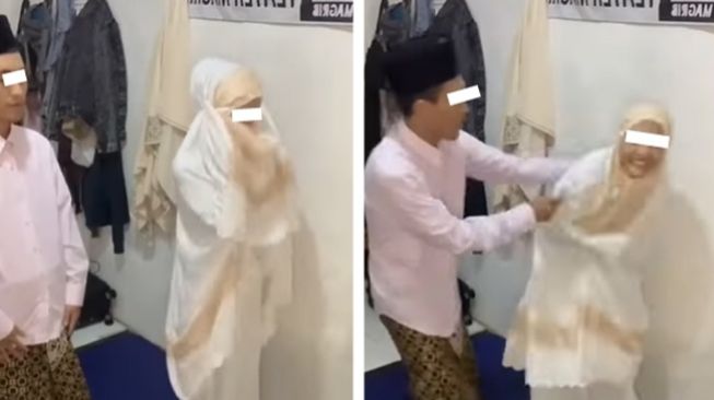 Viral video salat berjemaah hampir dipimpin imam perempuan diduga demi konten. (Instagram/@infobandunglive)