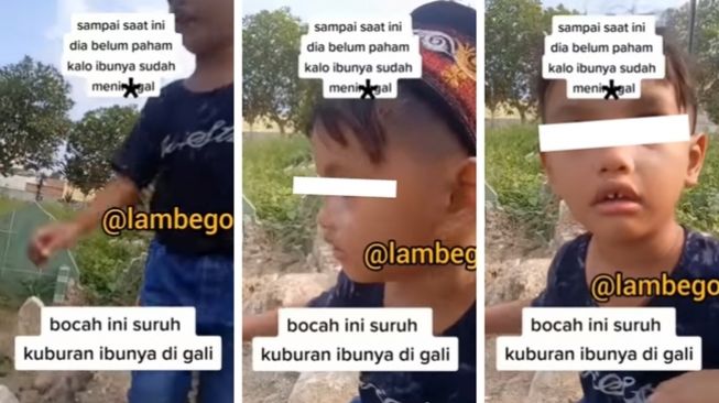 Nyesek! Bocah Ini Minta Makam Ibunya Digali Lagi