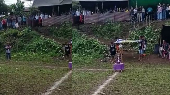 Keren! Viral Pembukaan Pertandingan Sepak Bola Lokal Rasa Internasional