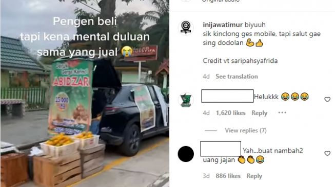 Penjual buah menggunakan mobil Honda HR-V dengan pelat nomor masih baru (Instagram)