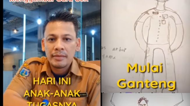 Kocak, Guru Pamerkan Tugas Murid Menggambarkan Dirinya, Hasilnya Bikin Guru Pasrah