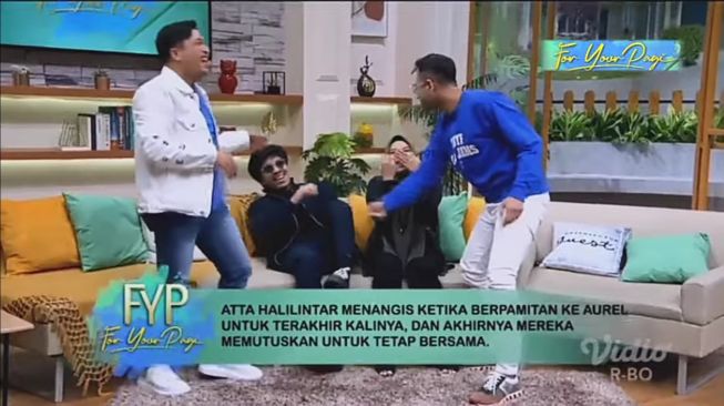 Atta Halilintar dan Aurel Hermansyah di FYP (YouTube/Fyp Trans7)