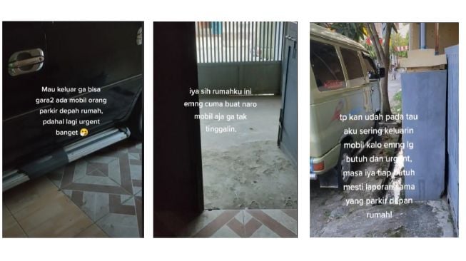 Parkir mobil sembarangan di depan rumah bikin pemilik Toyota Innova geram (TikTok)