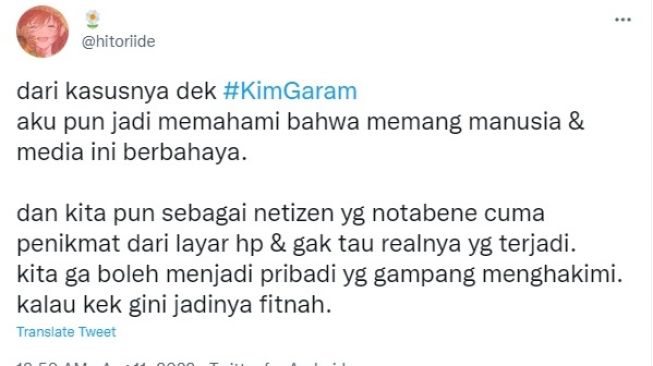 Cuitan soal kasus Kim Garam. [Instagram]