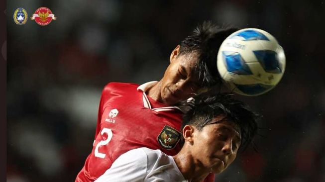 Timnas Indonesia U-16 saat menghadapi Myanmar dalam laga semifinal Piala AAFF U-16 2022. Indonesia berhasil menang dan melaju ke final lewat drama adu penalti 5-4 setelah bermain imbang 1-1 selama 120 menit di Stadion Maguwoharjo, Sleman, Yogyakarta, Rabu  (10/8/2022). [Twitter/@PSSI]