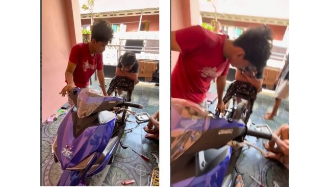 Sudah bongkar motor untuk temukan penyebab mogok, ternyata cuma sepele (Instagram)