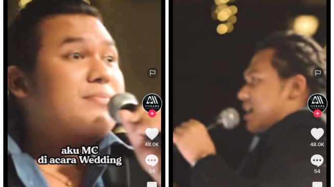 Keanu Agl jadi MC acara nikahan (TikTok/@antzcreator)