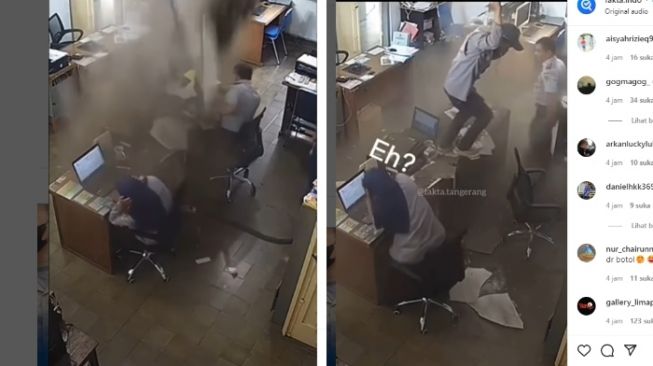Video Seorang Petugas Jatuh dari Atas Plafon Saat Perbaiki Flavon, Dua Karyawan Lainnya di Bawahnya Terimbas