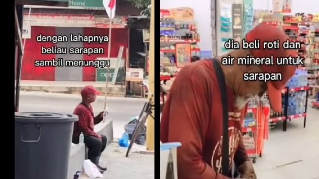 Mulung Dengan Sopan, Bapak Ini Setia Tunggu Sampah Dikeluarkan dari Toko, Aksinya Banjir Pujian