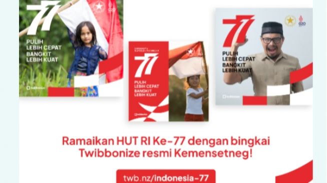 Twibbon Resmi HUT RI ke-77: Cara Download dan Linknya