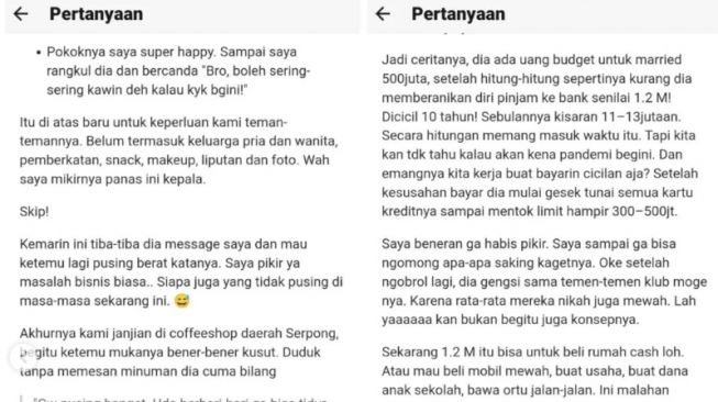 Viral Jahatnya Cowok saat Sahabatnya Didatangi Debt Collector karena Punya Utang Rp 2 Miliar untuk Nikah