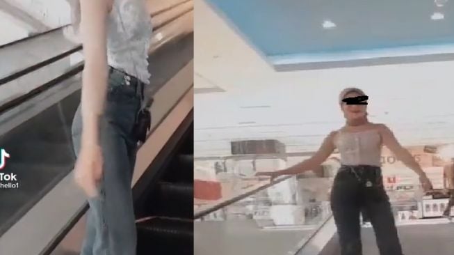 Viral, Sambil Berkeliaran di Mall, Wanita Berhijab Pakai Baju Bahan Menerawang Bak Nyaris Telanjang