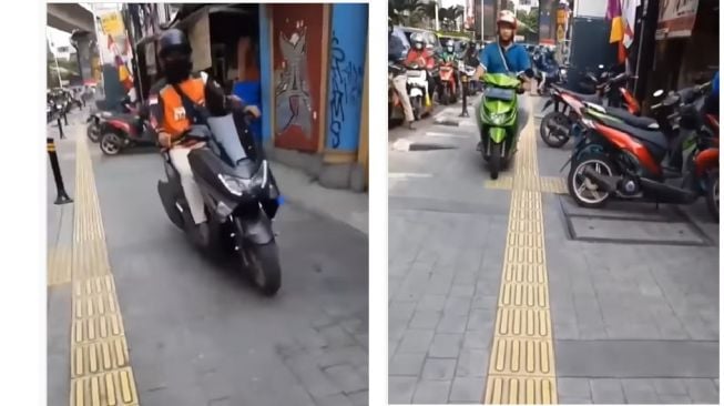 Aksi Berani Pejalan Kaki Usir Pemotor yang Melintas di Trotoar, Tegas dan Lugas!