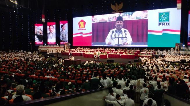 Grogi Pidato di Depan Ketum PKB Cak Imin, Prabowo: Mantan Danjen Kopassus Bisa Grogi