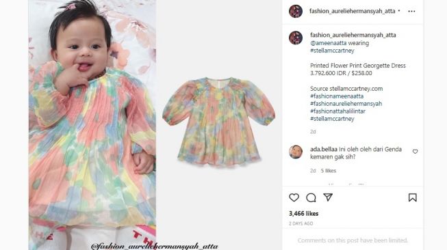 Anak Aurel Hermansyah Pakai Baju Hadiah Nathalie Holscher, Harganya Jadi Gunjingan