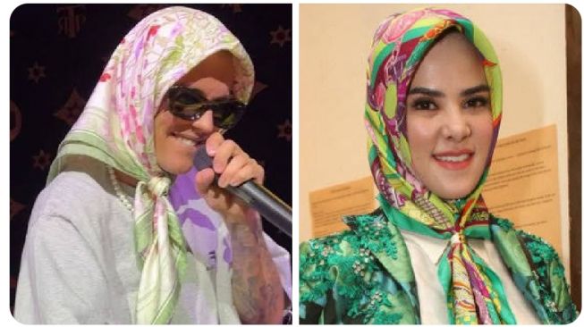 Viral Justin Bieber Tampil Pakai Scarf di Konser Musik, Netizen: Mirip Angel Lelga