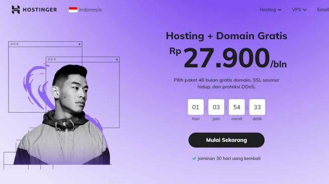 Tampilan website Hostinger. [Dok Hostinger]