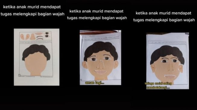 Guru Beri Tugas Lengkapi Bagian Wajah, Hasil Siswa Ini Bikin Geleng Kepala