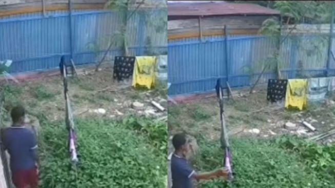 Terekam CCTV, Aksi Pria Paruh Baya Curi Celana Dalam yang Sedang Dijemur