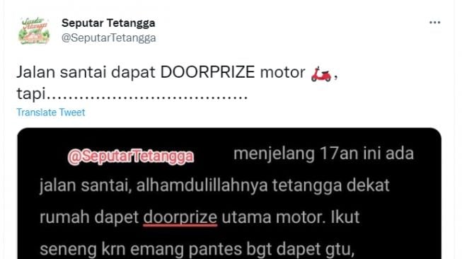 Viral Tetangga Menang Doorprize Motor Malah Jadi Bahan Nyinyiran Warga Sekampung, Publik Geleng-Geleng Kepala